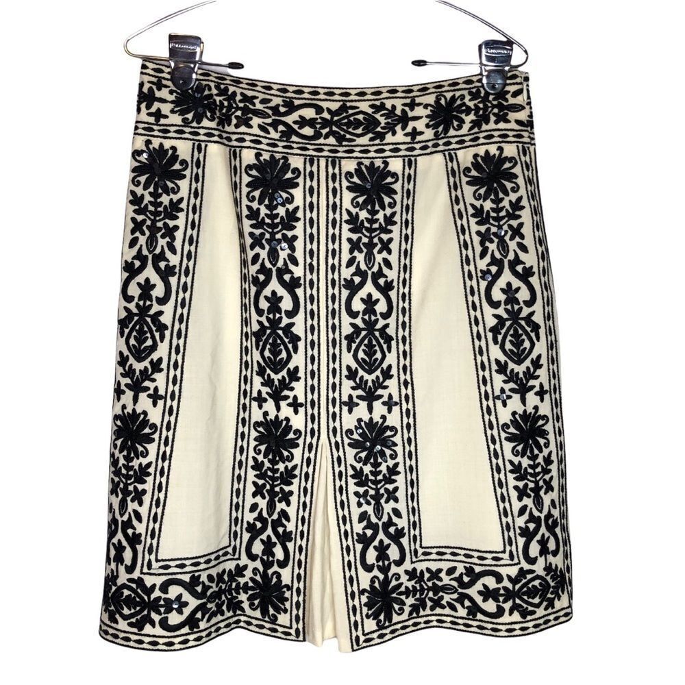 Etcetera Embellished Wool Skirt